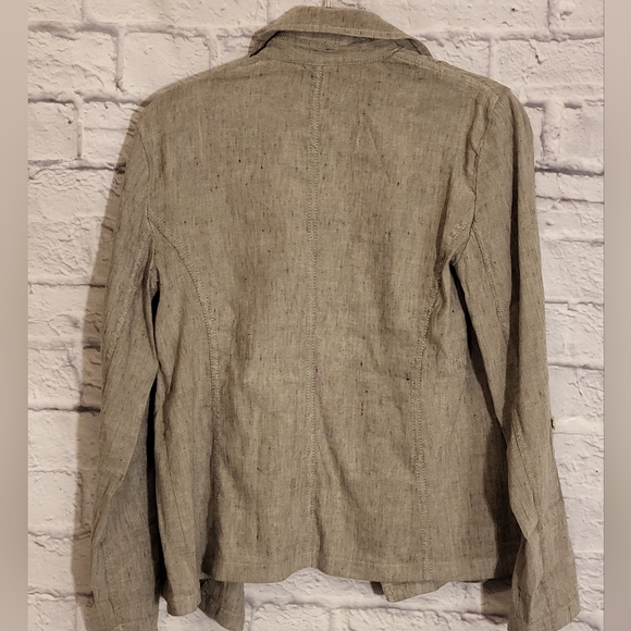 🔥CHICO'S Linen-Blend Stretch Moto Jacket - Picture 3 of 10